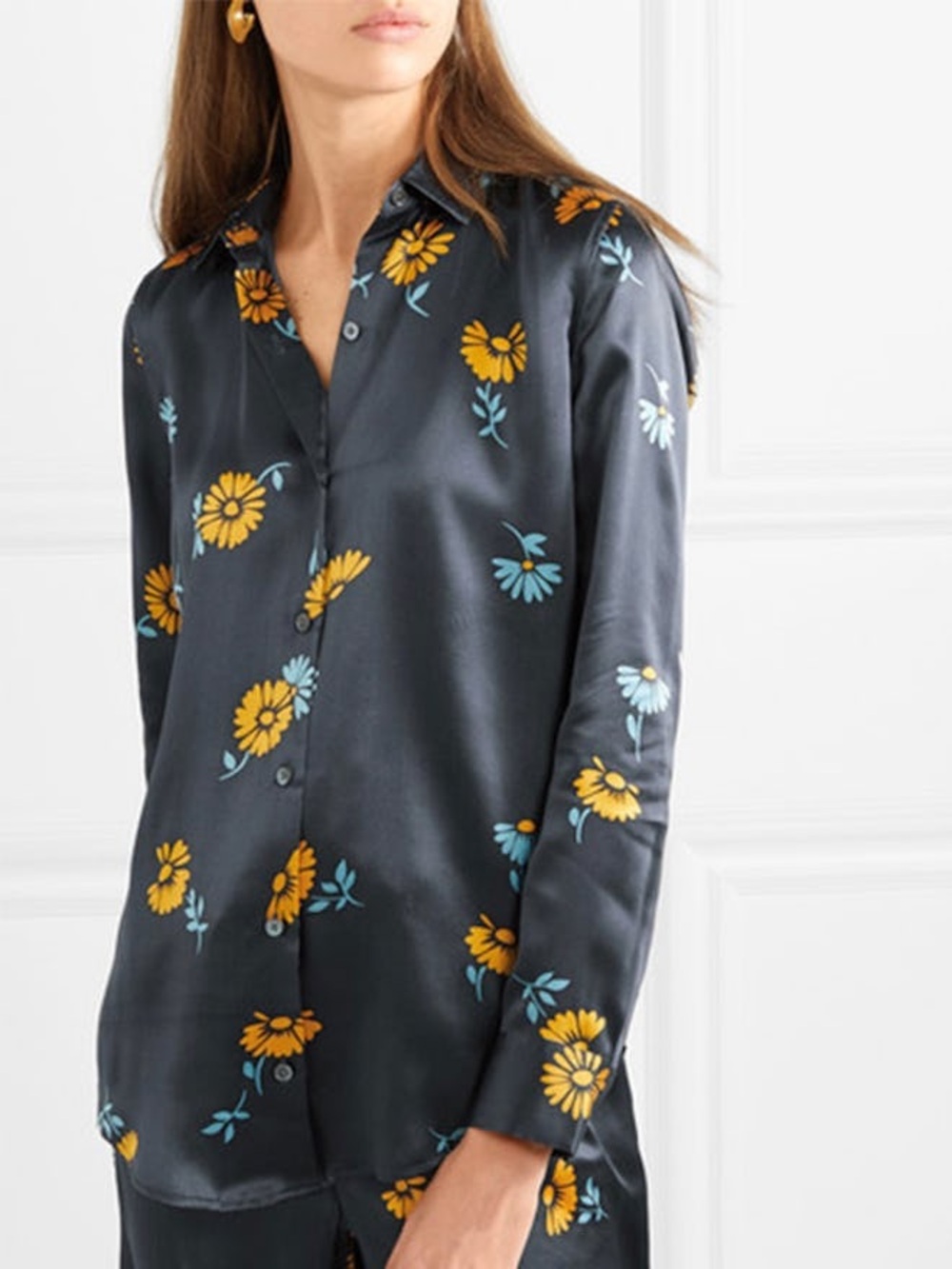NWOT - Equipment Floral-Print Silk Shirt